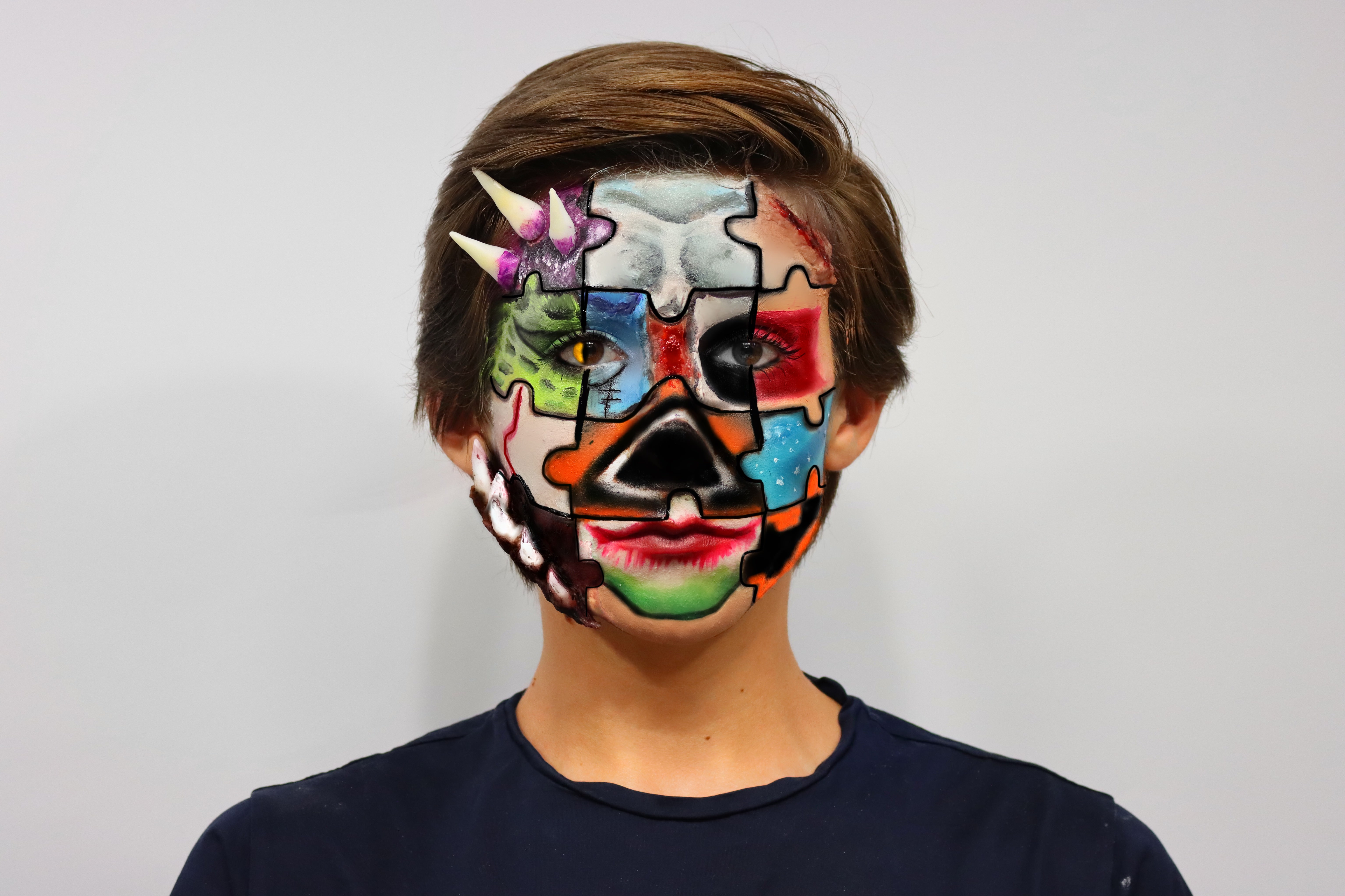 Puzzle-piece painted face